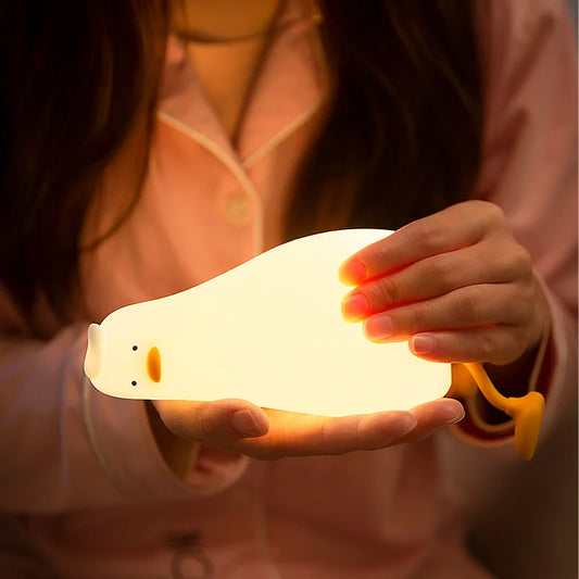 Soft Silicone LED Lying Duck Light