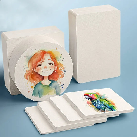 25 pcs Square/Round Watercolor Paper